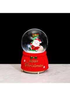Santa Claus Crystal Ball Music Box Music Box Trembles Explosions Automatic Snow Lights Gifts Wholesale-Color:2208 Wool Bottom-Santa Claus By Tree-Dimensions:Large Internal Rotation + Music + Lanterns