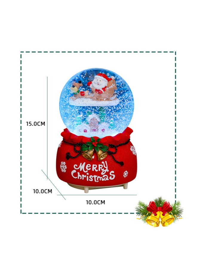 Santa Claus Crystal Ball Music Box Music Box Trembles Explosions Automatic Snow Lights Gifts Wholesale-Color:2208 Wool Bottom-Santa Claus By Tree-Dimensions:Large Internal Rotation + Music + Lanterns  - Image 4