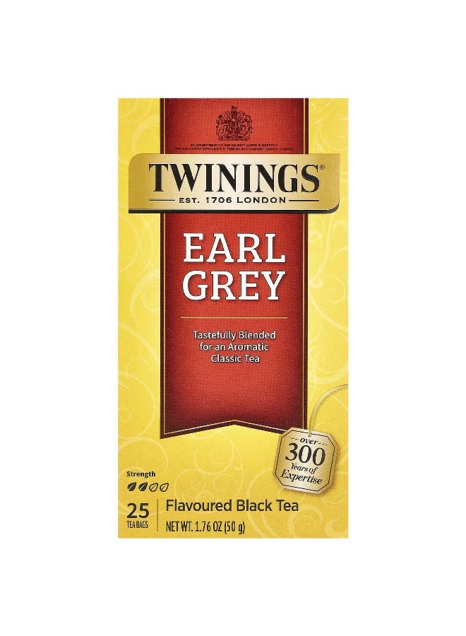 Twining's Twinings, Flavored Black Tea, Earl Grey , 25 Tea Bags, 1.76 oz (50 g) - Image 1