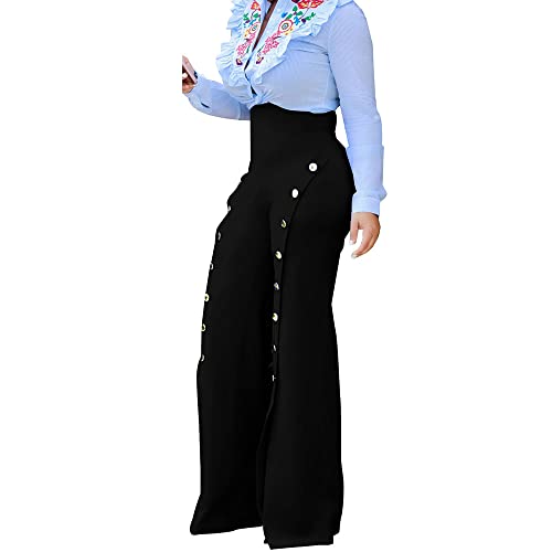 PINSV Women's Stretchy Bootcut Pull On Dress Pants Business Casual Work Pants Black XL - Image 5