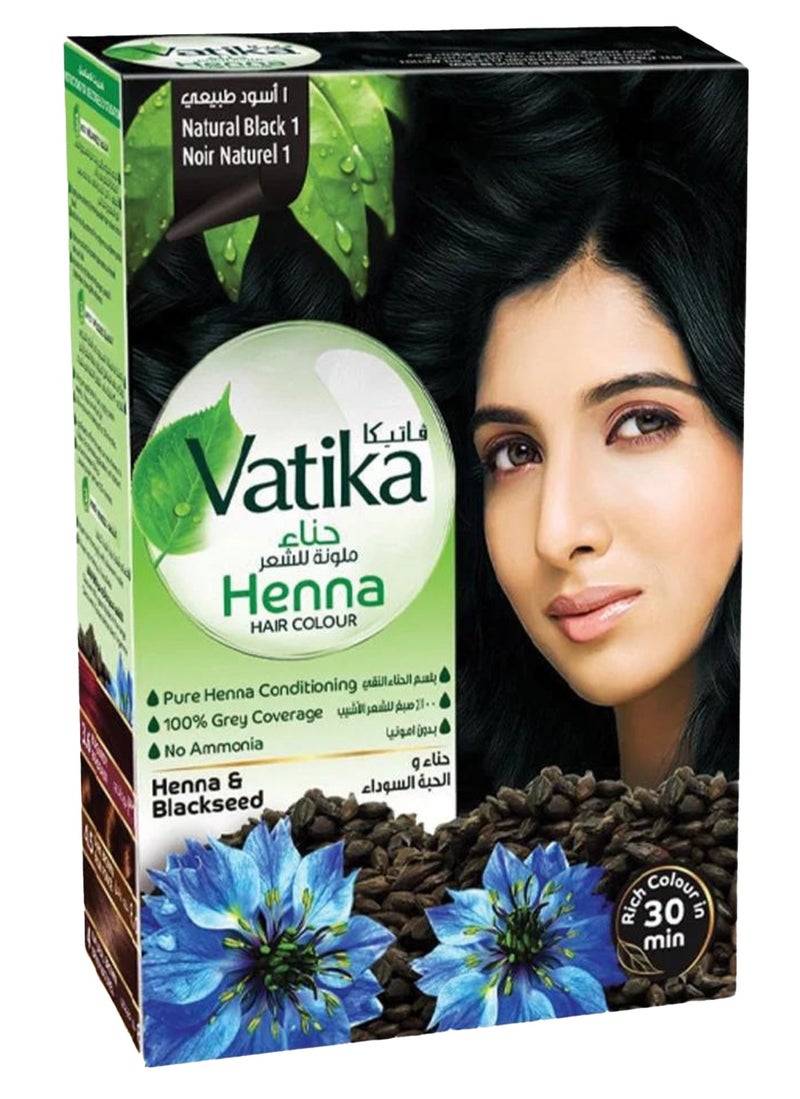 VATIKA Henna Hair Color Black Seed - Natural Black 1 - Image 1
