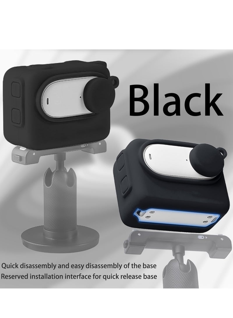 Rubber Sleeve Protection Accessories for Insta360 Go3 Action Camera High-Quality Silicone Cover for Scratch Fingerprint Dust Protection Comprehensive Anti-Seismic Anti-Scratch Design Black