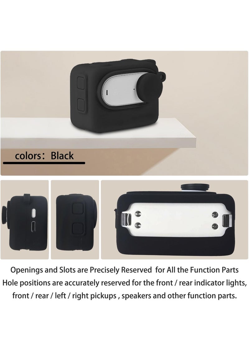 Rubber Sleeve Protection Accessories for Insta360 Go3 Action Camera High-Quality Silicone Cover for Scratch Fingerprint Dust Protection Comprehensive Anti-Seismic Anti-Scratch Design Black