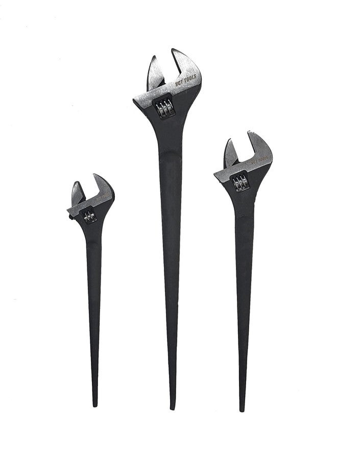 VCT 3-Pack Adjustable Construction Spud Wrench Set 10", 12", and 16" Set, Black Oxide Finish, CR-V Steel - Image 1