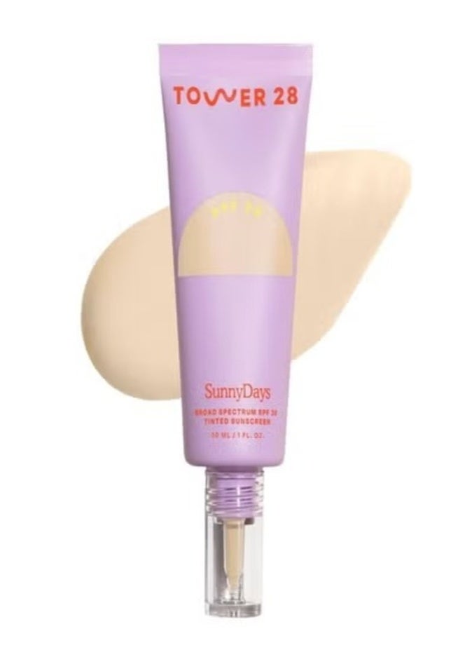 Tower 28 SunnyDays SPF 30 Tinted Sunscreen Foundation , 10 Larchmont 30ml – Lightweight, Non-Comedogenic, Sensitive Skin Friendly - Image 1