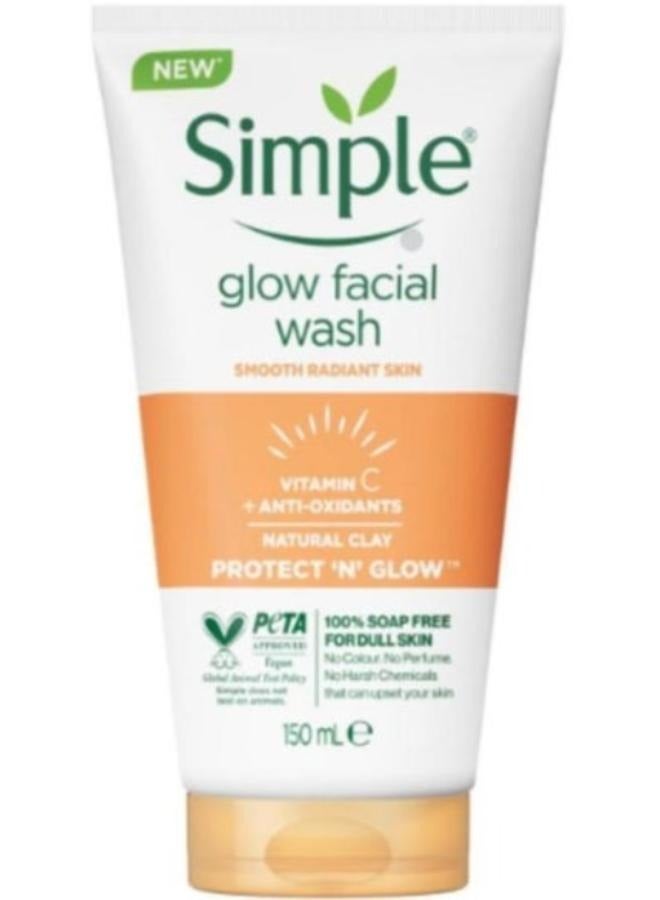 Simple Glow & Protect Face Wash for Smooth Shiny Skin - 150 ml