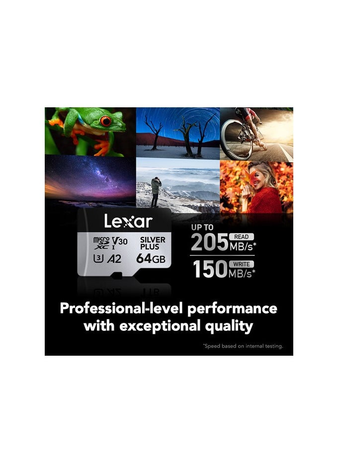 Lexar 64GB Professional SILVER PLUS UHS-I microSDXC Memory Card  - Image 4
