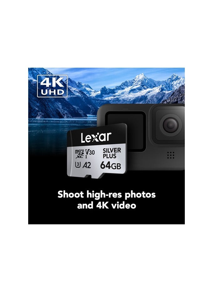 Lexar 64GB Professional SILVER PLUS UHS-I microSDXC Memory Card  - Image 5