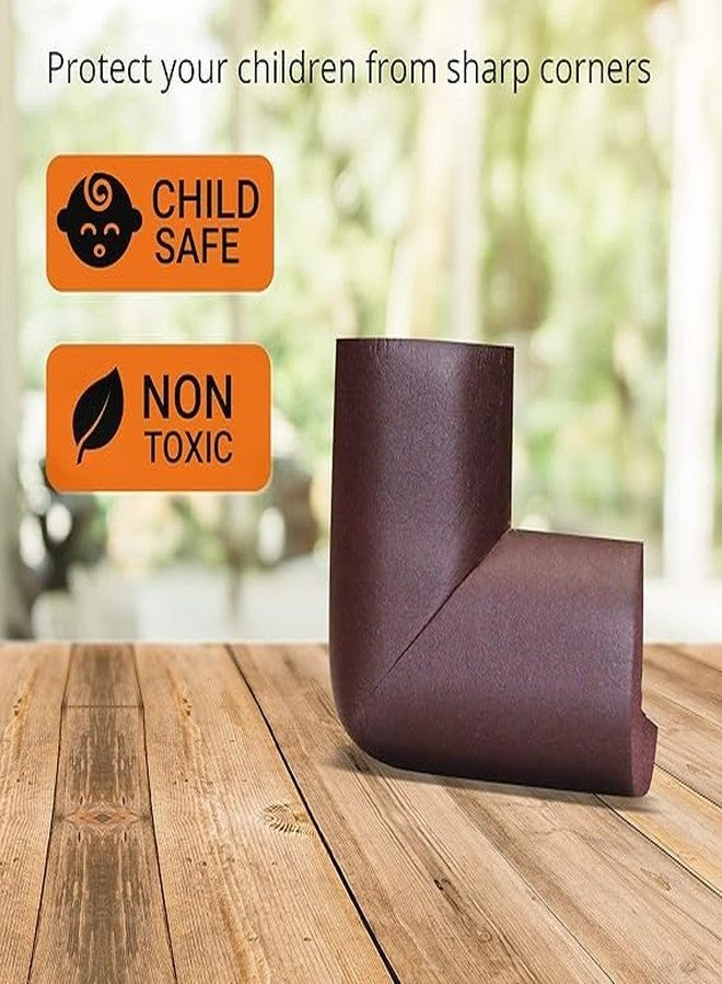 BKQPTL Baby Safety Corner Protector Guards I Pre-Taped Corner Protectors I Child Safety Edge Guards I 10 Pieces | Brown Color - Image 4