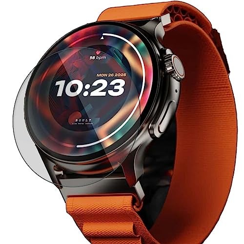 FCS smartwatch screen guard for Boult Crown R Pro | Pack of 3 | Edge to Edge Coverage | Ultrathin 0.125mm flexible Watch screen protector TPU membrane. (3) - Image 1