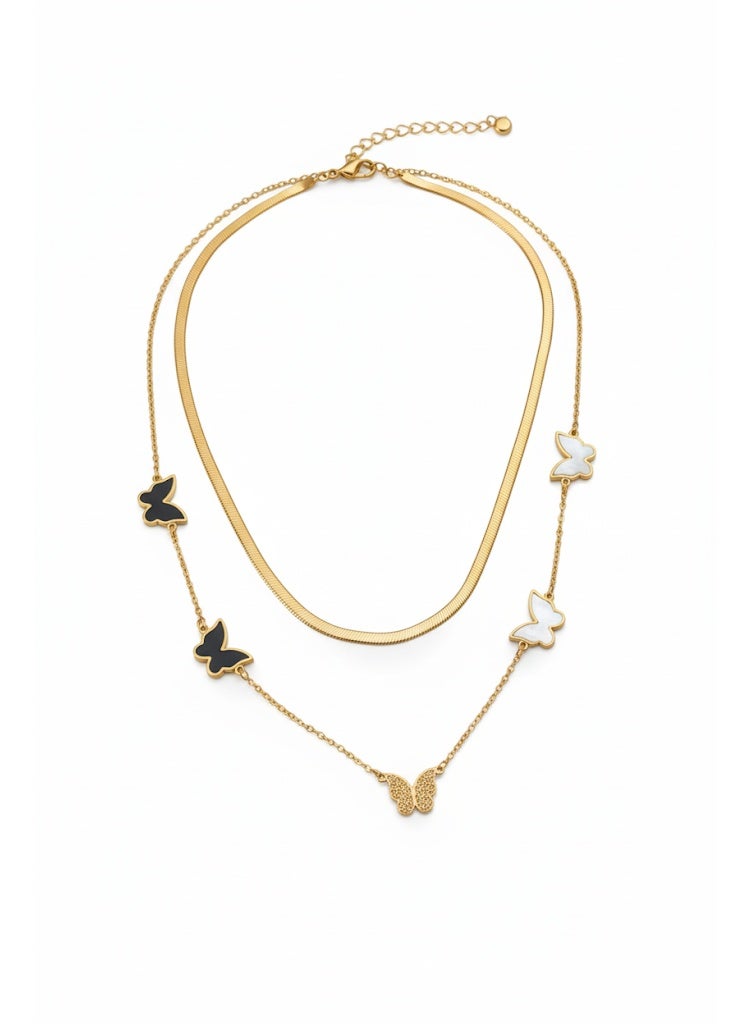 FLUFFY Women's Necklace Double Layer Butterfly Elegant - Image 3