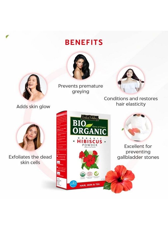 Indus Valley Bhringraj Powder; Eclipta Alba With Hibiscus Powder; Hibiscus Rosasinensis For Hair And Skin Care (100G +100 G=200G) - Image 5