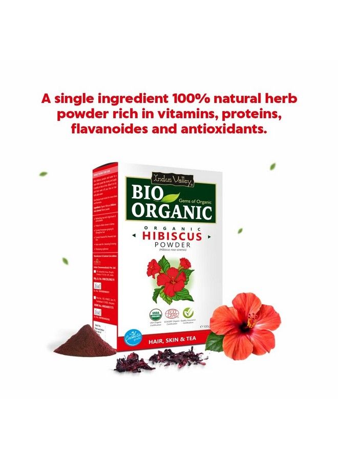 Indus Valley Bhringraj Powder; Eclipta Alba With Hibiscus Powder; Hibiscus Rosasinensis For Hair And Skin Care (100G +100 G=200G) - Image 4