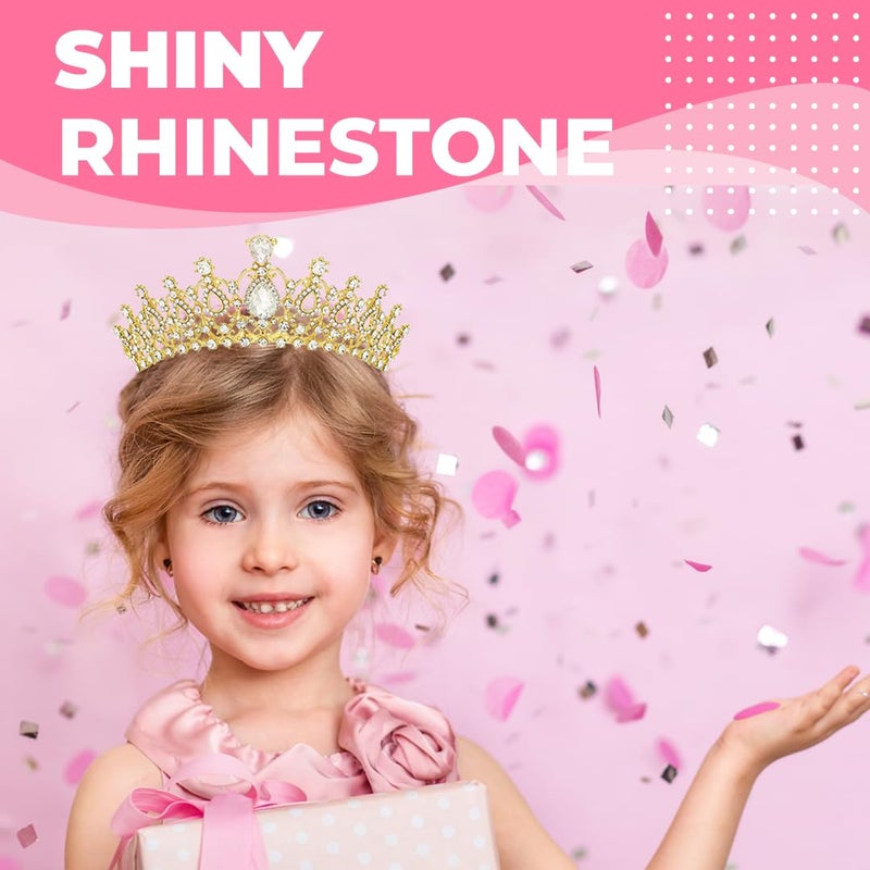 Papoopy Birthday Tiara and Crown with Sash for Women, Hair Accessories for Wedding Party Costume (B) - Image 4