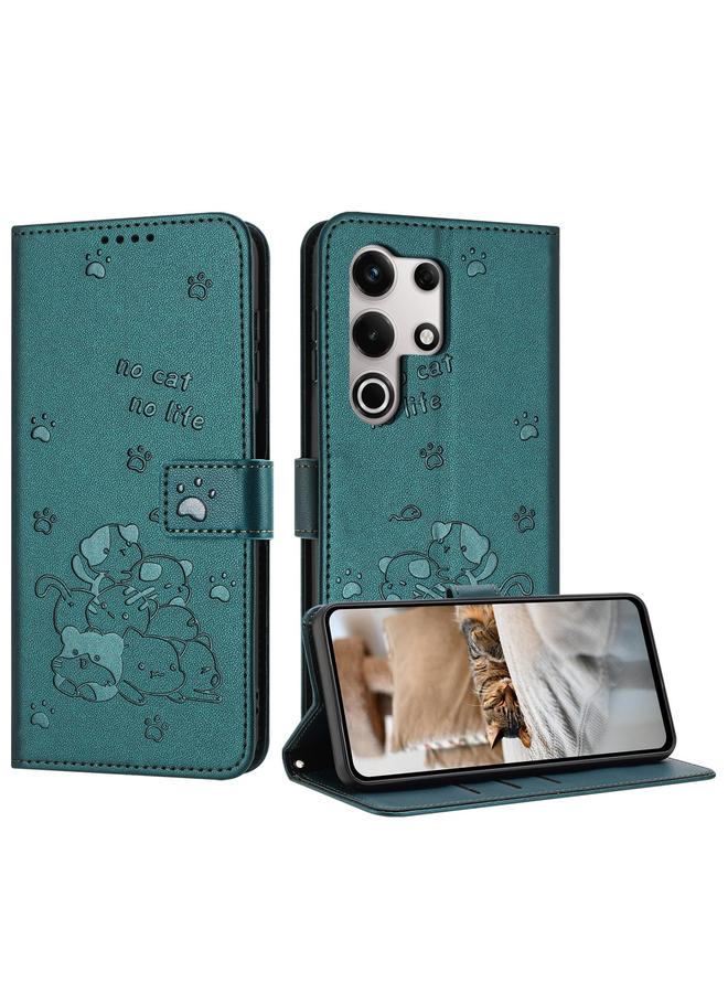 S-TOP Case For itel S25 Ultra Embossed Kitten Phone Leather Case with Lanyard - Image 1