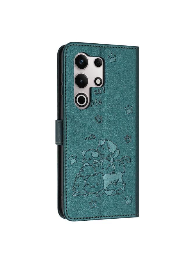 S-TOP Case For itel S25 Ultra Embossed Kitten Phone Leather Case with Lanyard - Image 3