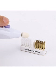Luzen 2Pcs Nail Art Drill Bit Cleaning Brushes 2In1 Copper And Soft Brushes Nail Art Tools For Nail Salon Or Home Use White  - Image 4