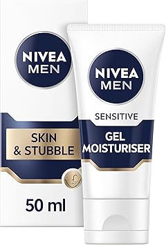 Nivea جل مرطب للرجال من نيفيا للبشرة الحساسة 50 مل كريم وجه للرجال للاستخدام اليومي جل مرطب مع فيتامين E وبروفيتامين B5 ومستخلص البابونج - Image 1
