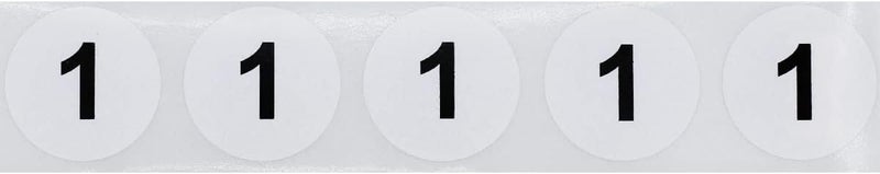 InStockLabels.com White with Black Number 1 Circle Dot Stickers, 3/4 Inch Round, 500 Labels on a Roll for Organization and Inventory - Semi-Gloss Finish - Made in The USA - Image 2