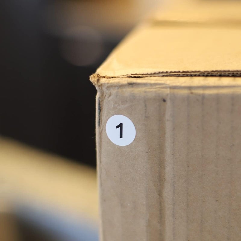 InStockLabels.com White with Black Number 1 Circle Dot Stickers, 3/4 Inch Round, 500 Labels on a Roll for Organization and Inventory - Semi-Gloss Finish - Made in The USA - Image 3