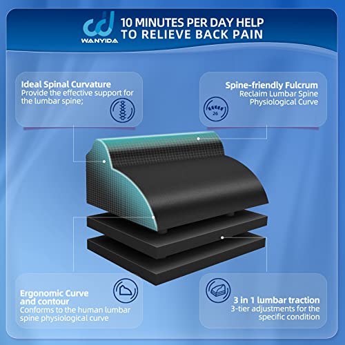 WANYIDA Lumbar Orthotic Traction Roll Device, Lower Back Stretcher for Pain relief, Back Traction for Lumbar Decompression, 3 Height Adjustable Lumbar Stretcher, Chiropractic - Image 4