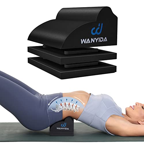 WANYIDA Lumbar Orthotic Traction Roll Device, Lower Back Stretcher for Pain relief, Back Traction for Lumbar Decompression, 3 Height Adjustable Lumbar Stretcher, Chiropractic - Image 1