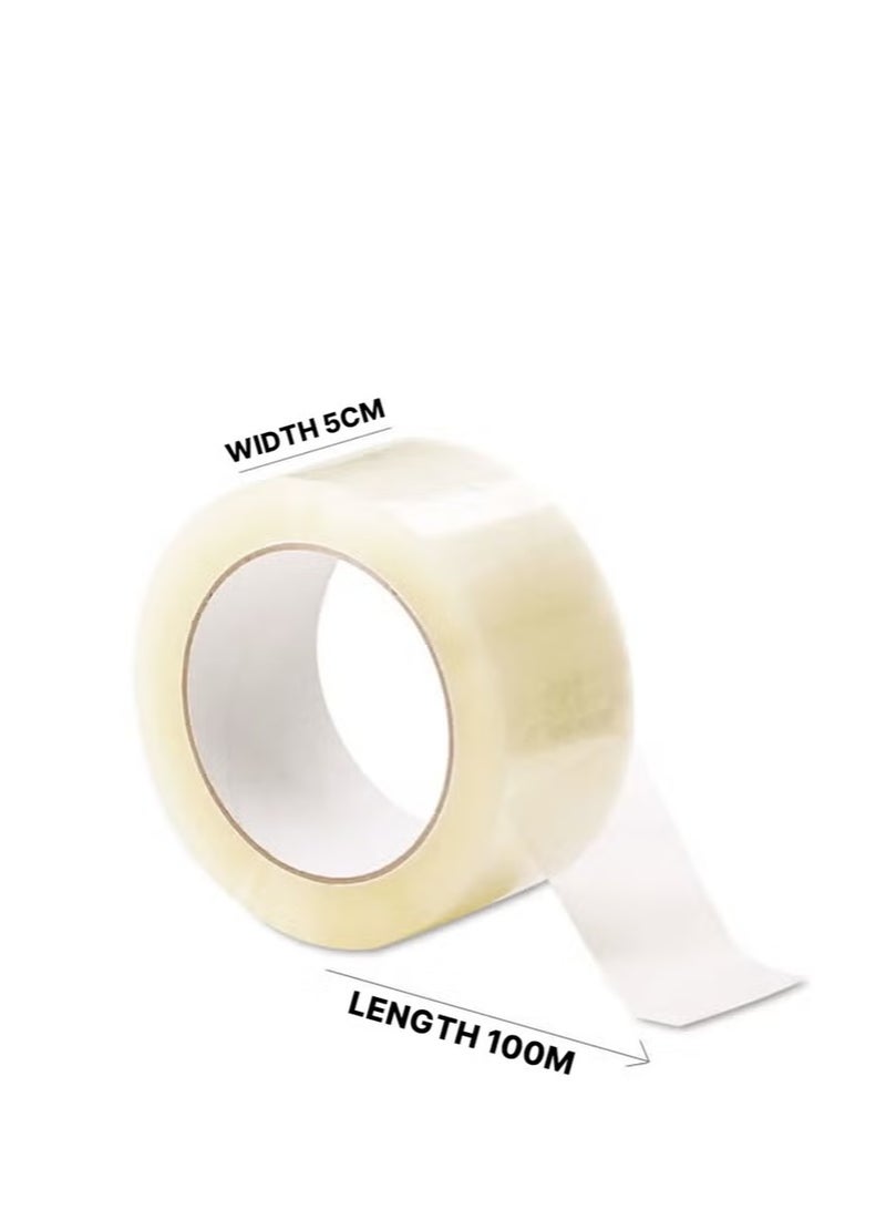 Clear Packing Tape – 50 mm × 100 m, 50 Micron Heavy-Duty Transparent Sealing Tape for Cartons, Boxes & Shipping - Image 2