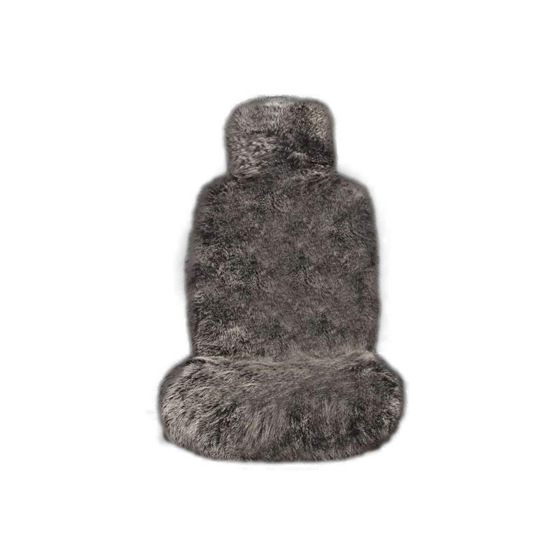 Maples Faux Fox Fur Car Seat Cover for Cars SUV Trucks Universal Fit Soft Plush Synthetic Fox Buck Fur Car Seat Cushions 1 Seat Black White Tip