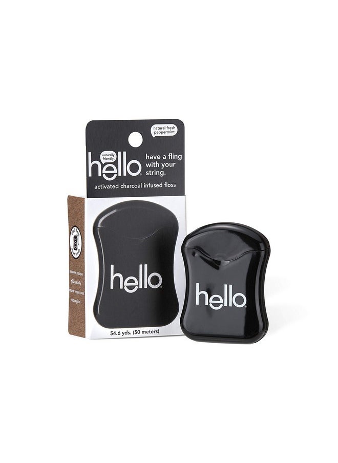 Hello Activated Charcoal Infused Floss Vegan Wax, Fresh Mint, Natural Peppermint Flavor, 3 Count  - Image 2