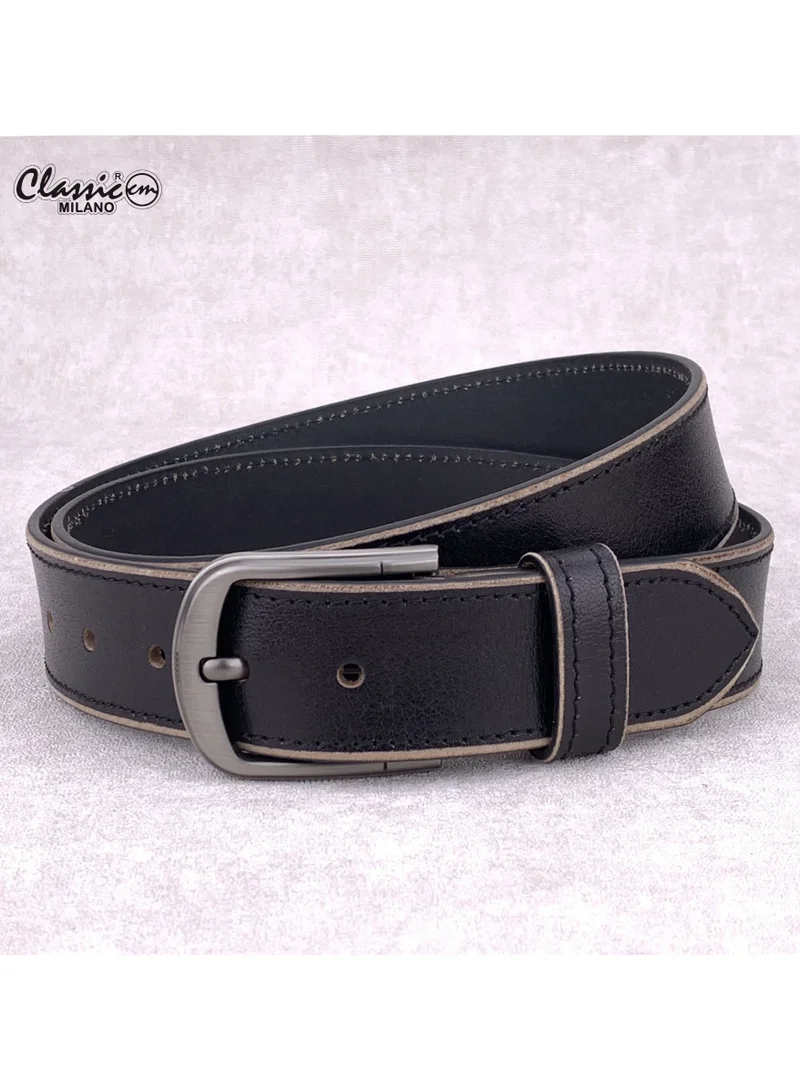 Classic Milano Classic Milano Genuine Leather Belt for Men - Semi-Casual & Party Wear Belt for Jeans, Casual Outfits, and Gifts - Black, Brown & Tan Men’s Belt