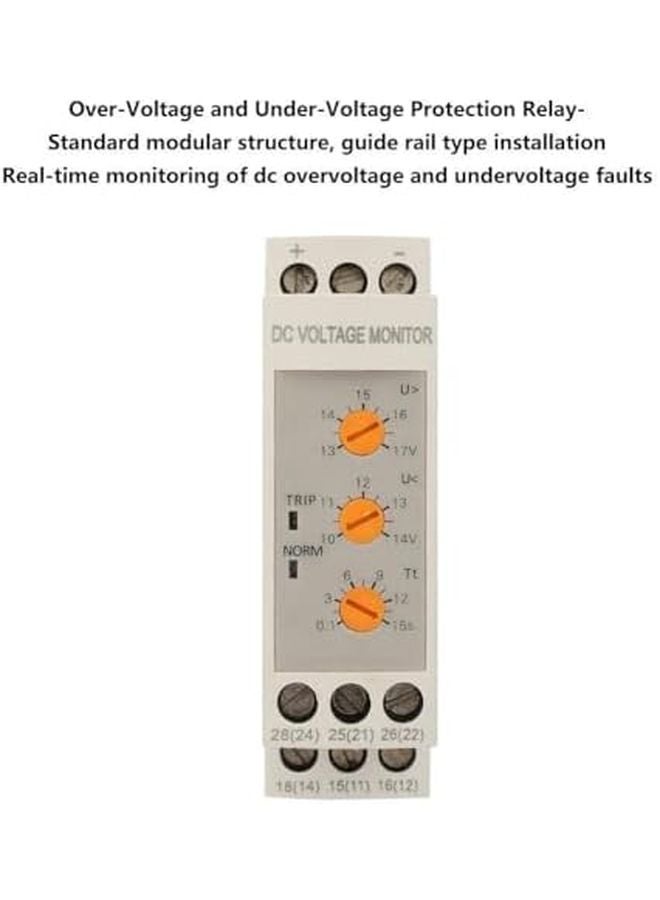 DC 12V System Voltage Monitor Relay Adjustable Over Undervoltage Protector Dual Contact Outputs - Image 3
