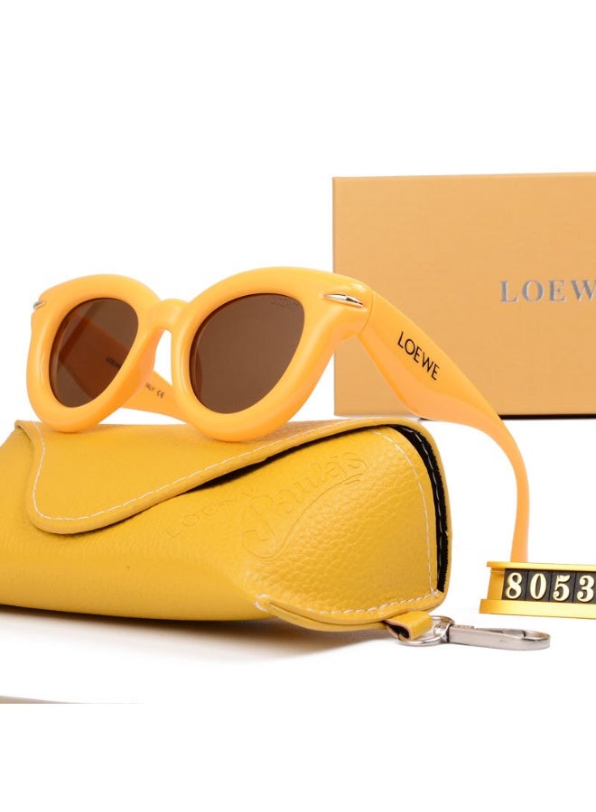 Loewe Yellow Round Sunglasses with Branded Case