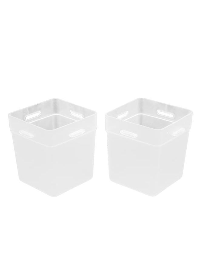 Thoraya 2 Pcs Desktop Storage Box Frosted White Stackable and Stitchable Combination Socks Underwear Desktop Small Items Storage Box  - Image 2
