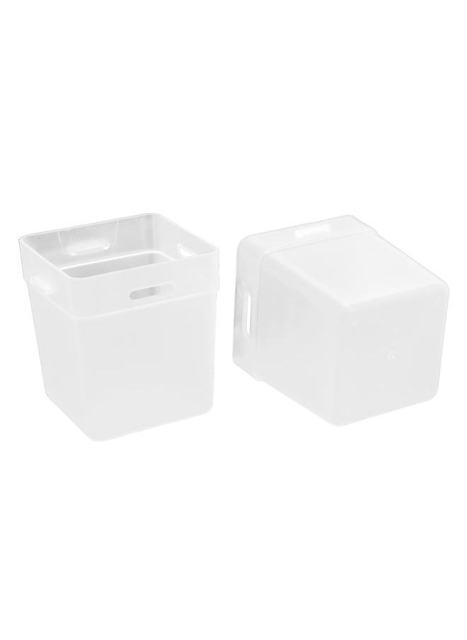 Thoraya 2 Pcs Desktop Storage Box Frosted White Stackable and Stitchable Combination Socks Underwear Desktop Small Items Storage Box  - Image 4