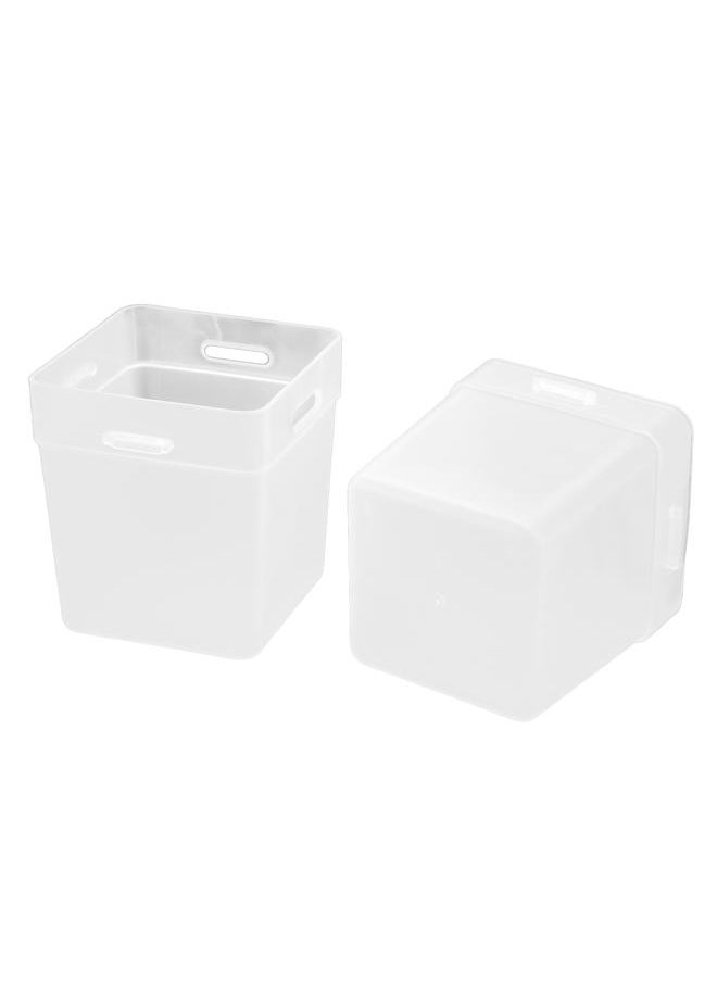 Thoraya 2 Pcs Desktop Storage Box Frosted White Stackable and Stitchable Combination Socks Underwear Desktop Small Items Storage Box  - Image 5