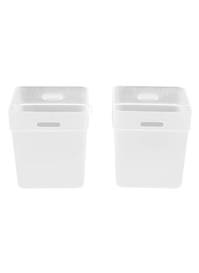 Thoraya 2 Pcs Desktop Storage Box Frosted White Stackable and Stitchable Combination Socks Underwear Desktop Small Items Storage Box  - Image 3