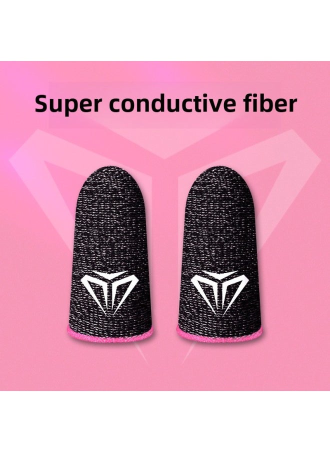 Generic Lazada Explosions Luxury Game Finger Sleeve Non-slip Gloves Hand Swim Sweat Finger Sleeve Professional Finger Sleeve Manufacturers Wholesale-Product Color:S02 Pink-1 Pair (without Storage Box)  - Image 1