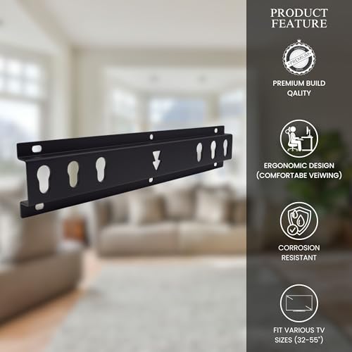 RISSACHI TV Stand | Universal Wall Mount TV Stand with VESA Mount for 32 to 55 Inch TVs | Space-Saving & Adjustable Bracket - Image 2