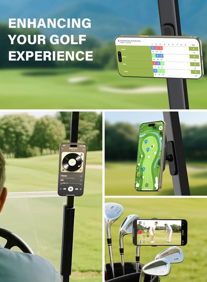 A2C Upgraded Magnetic Golf Cart Phone Holder Compatible with MagSafe iPhone 17 Pro Max 16 Plus 15 14 13 12 Fits EZGO Club Car Yamaha Icon, Golf Cart Accessories Essential Gift for Father Men Dad Women - Image 4
