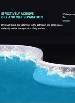 Generic Bathroom Waterproof Strip, Water Shower Barrier Water Dam حاجز ماء للحمام حاجز مياه بطول 1 متر Silicone Bathroom Water Stopper Strip Self-Adhesive Anti Slip Tape Strip Flexible Water Retaining Strip  - Image 5