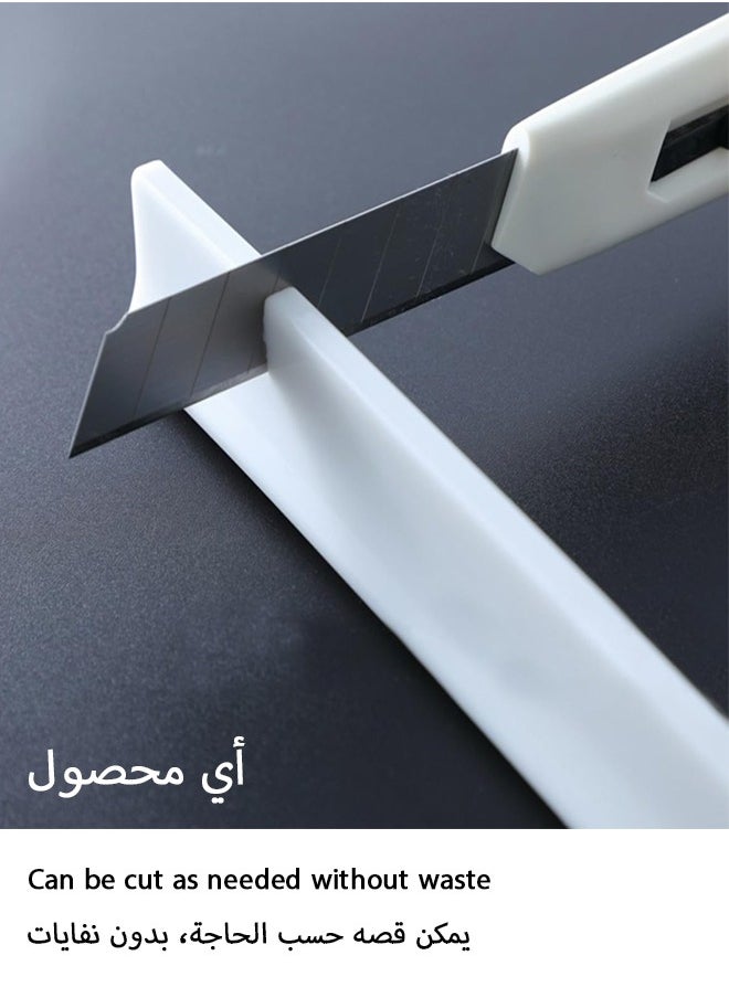ماركة غير محددة - شريط مقاوم للماء للحمام, حاجز دش الاستحمام الحاجز المائي السد المائي حاجز ماء للحمام حاجز مياه مياه بطول 1 متر شريط سيليكون مانع لماء الحمام من السيليكون شريط شريط لاصق ذاتي اللصق مضاد للانزلاق شريط مرن لحجز المياه - Image 1