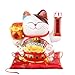 DongAi 10 White Ceramic Maneki Neko Lucky Cat with Waving Armfor Shops Restaurants Living Room Shop Decorations Business Gift Present - Image 3