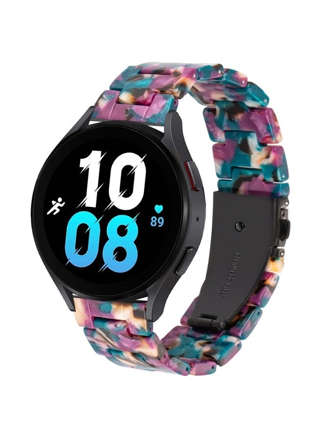 DEALELE Bands Compatible with Samsung Galaxy Watch 6/6 Classic / 5/5 Pro/Galaxy Watch 4/4 Classic / 3 41mm / Active 2, 20mm Colorful Resin Replacement Strap for Women Men(Grape purple) - Image 1