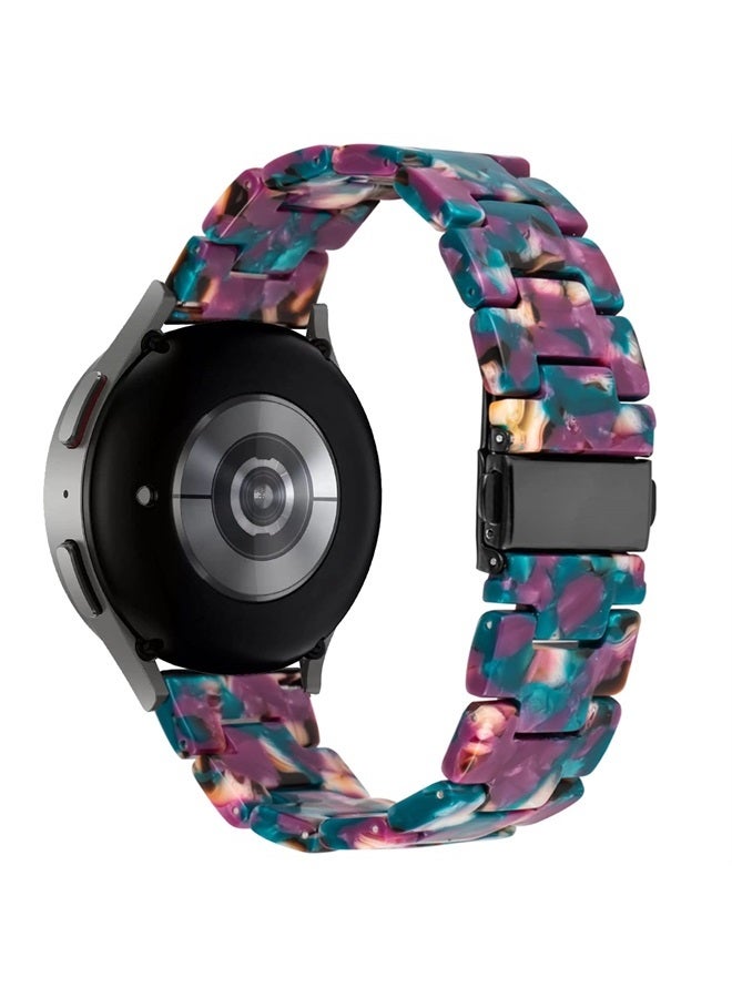 DEALELE Bands Compatible with Samsung Galaxy Watch 6/6 Classic / 5/5 Pro/Galaxy Watch 4/4 Classic / 3 41mm / Active 2, 20mm Colorful Resin Replacement Strap for Women Men(Grape purple) - Image 2