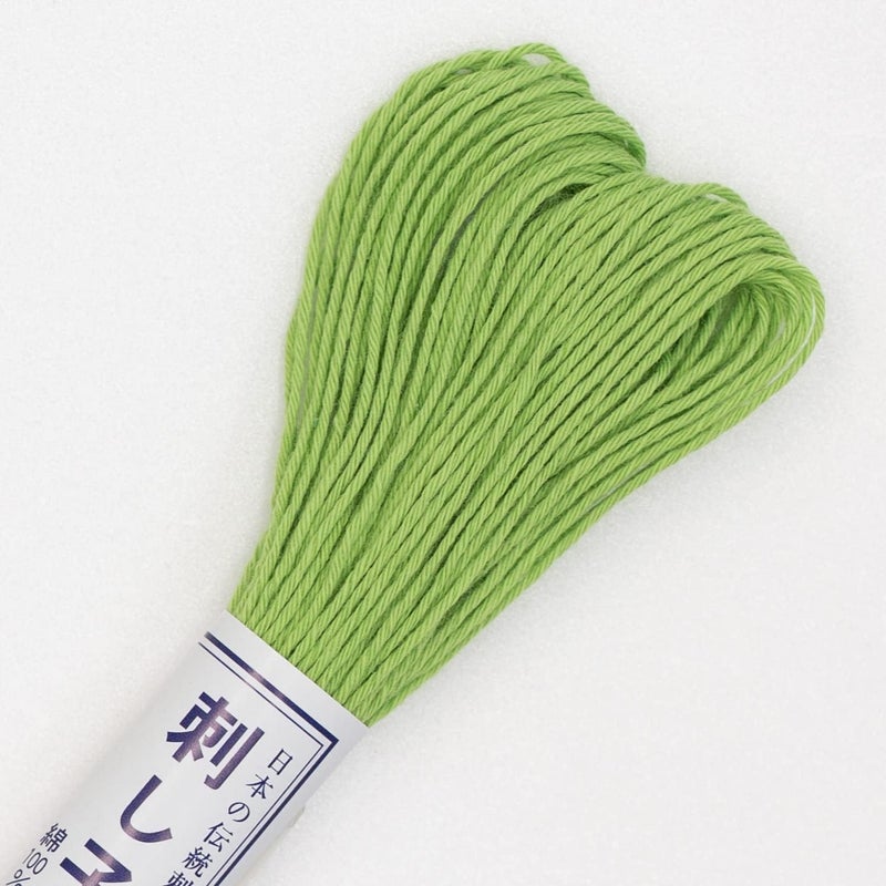 Olympus Sashiko 20m Skein Lime Green thread - Image 1