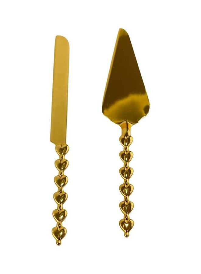 AFAQ Cake Knife And Server Set Gold - Image 2