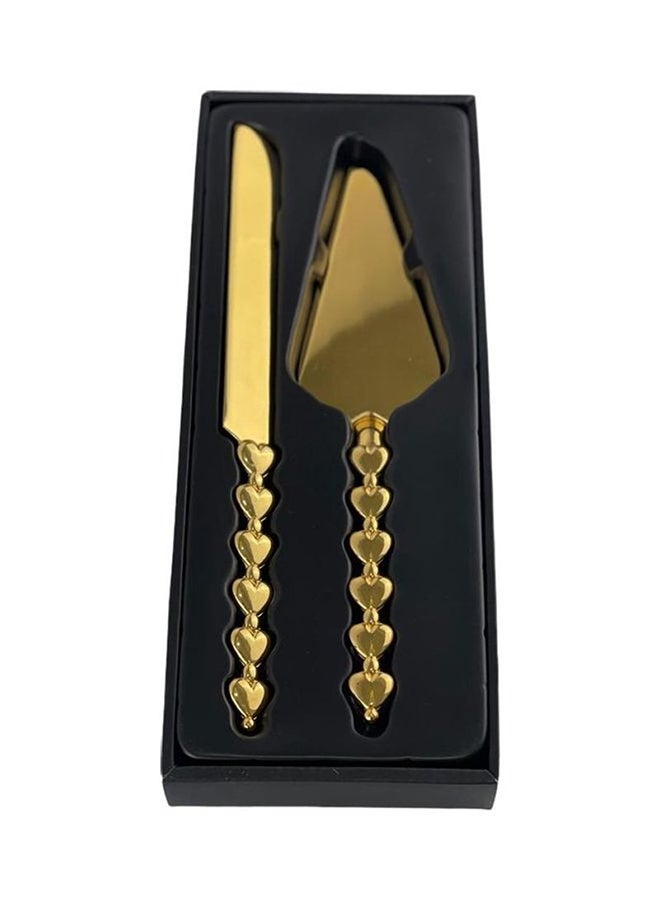AFAQ Cake Knife And Server Set Gold - Image 1