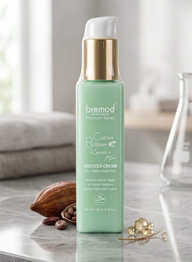 بريمود بريميوم سيريز كريم زبدة الكاكاو مع الكيراتين لتقوية الشعر المعالج فرد الشعر ترميم عميق عناية بالشعر الناعم 130 مل - Image 1