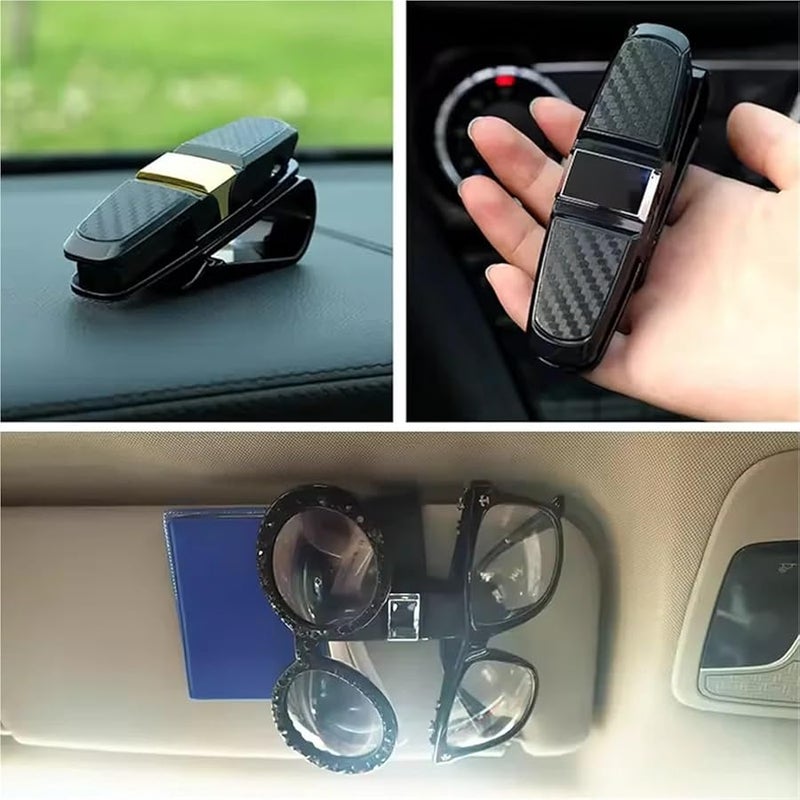 مشبك واقي السيارة الوردي 4 قطع حامل النظارات الشمسية والنظارات وحامل التذاكر والمثبت - Image 4