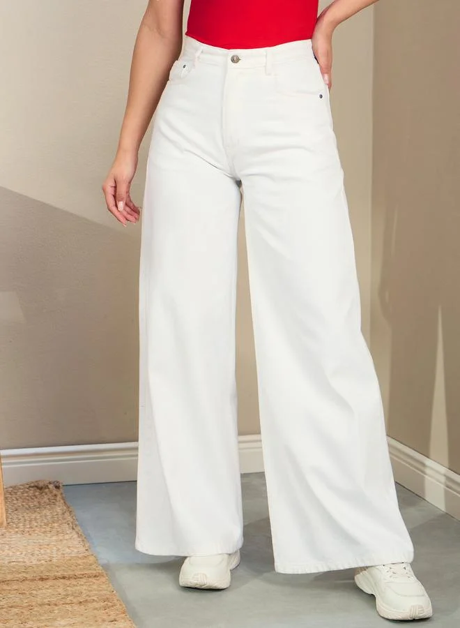 SASSAFRAS Sassafras Women Low Rise Wide Leg Baggy Jeans
